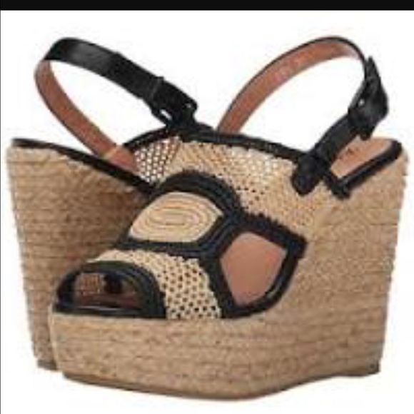 Robert Clergerie Drastic Natural Black Wedge 10 NW - Picture 4 of 8